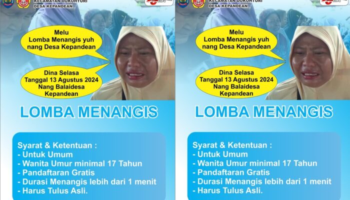 Uniknya Lomba Menangis Rayakan HUT ke-79 RI di Kepandean Expo 2024