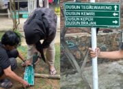 Bantu Desa Kepuh Lebih Mudah Dinavigasi, Mahasiswa KKN Undip Pasang Plang Nama Jalan