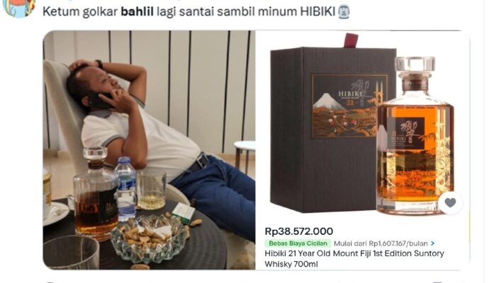 Viral Foto Mirip Menteri ESDM dengan Sebotol Whisky Jepang Seharga Rp 38 Juta
