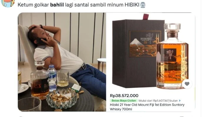 Viral Foto Mirip Menteri ESDM dengan Sebotol Whisky Jepang Seharga Rp 38 Juta