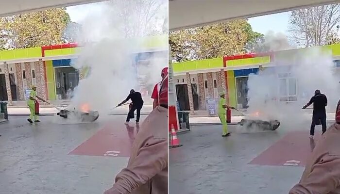 Detik-Detik Motor Terbakar di SPBU Todanan Terekam Kamera, Ini Penyebabnya!