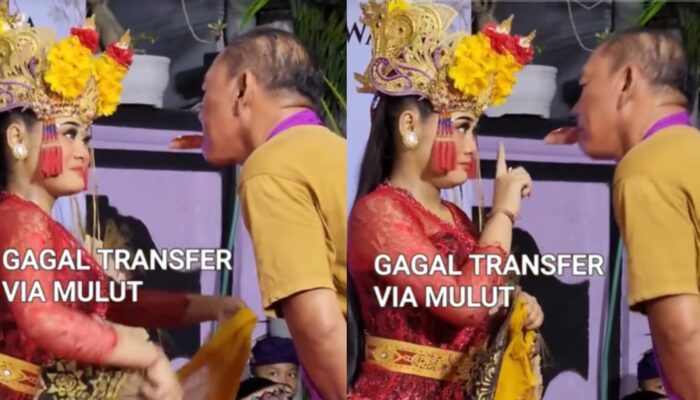Viral! Pria Tua Lakukan Pelecehan Saat Sawer Penari Bali Pakai Mulut
