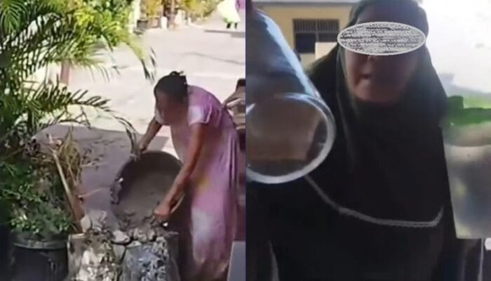 Viral! Ibu-ibu ‘Raja Jalanan’, Cor Jalan Umum Demi Parkir Mobil