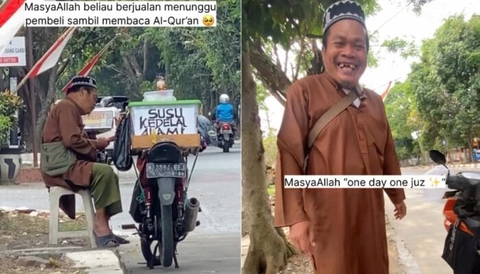 Viral Penjual Susu Kedelai Tekun Baca Alquran ‘One Day One Juz’